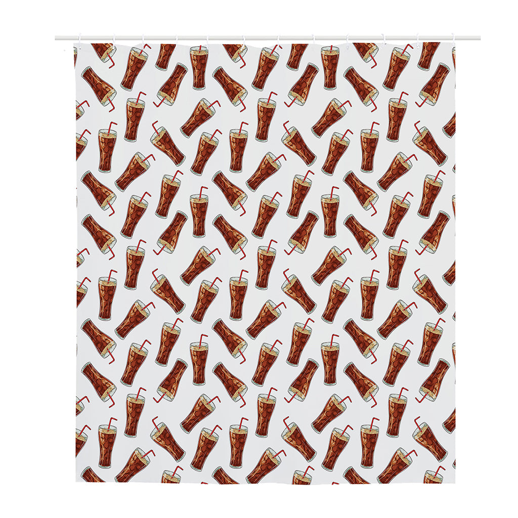 Cola Pattern Print Polyester Shower Curtain