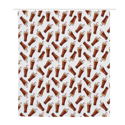 Cola Pattern Print Polyester Shower Curtain