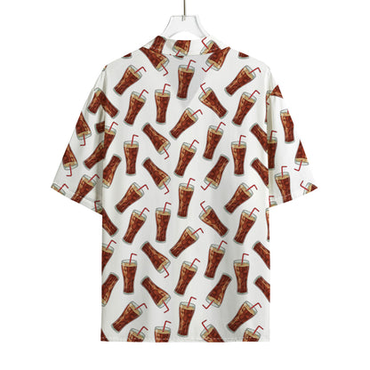 Cola Pattern Print Rayon Hawaiian Shirt