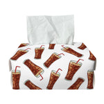 Cola Pattern Print Rectangle Tissue Box Cover