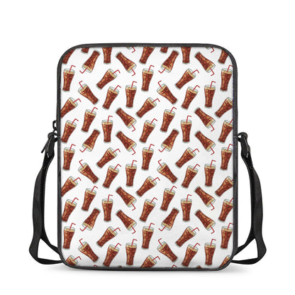 Cola Pattern Print Rectangular Crossbody Bag
