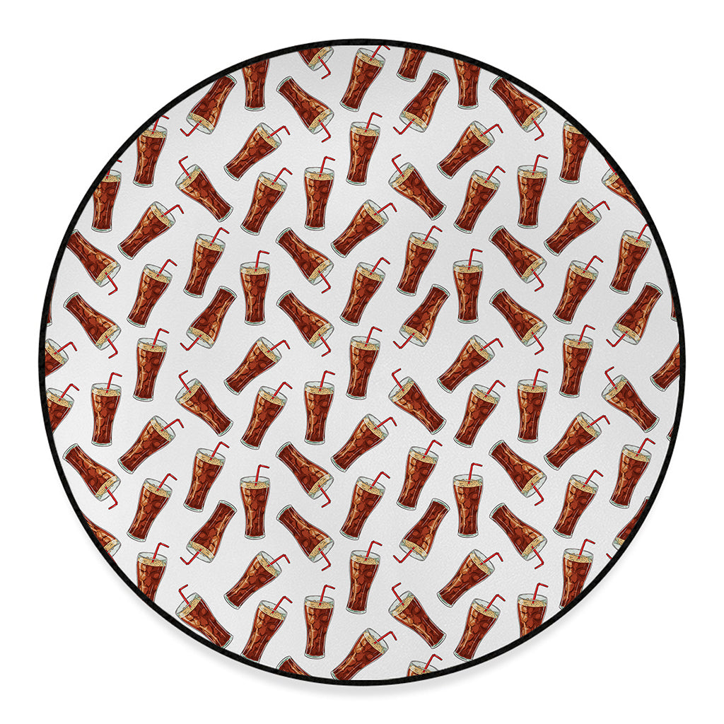Cola Pattern Print Round Floor Mat