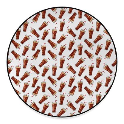 Cola Pattern Print Round Floor Mat
