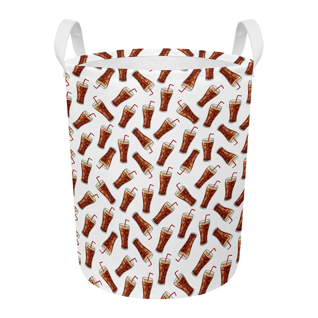 Cola Pattern Print Round Laundry Basket