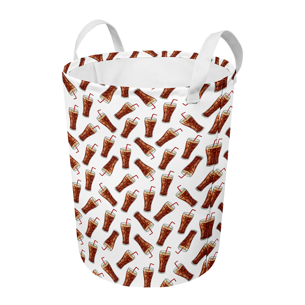 Cola Pattern Print Round Laundry Basket