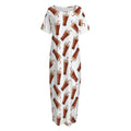 Cola Pattern Print Short Sleeve Long Nightdress