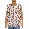 Cola Pattern Print Sleeveless Baseball Jersey