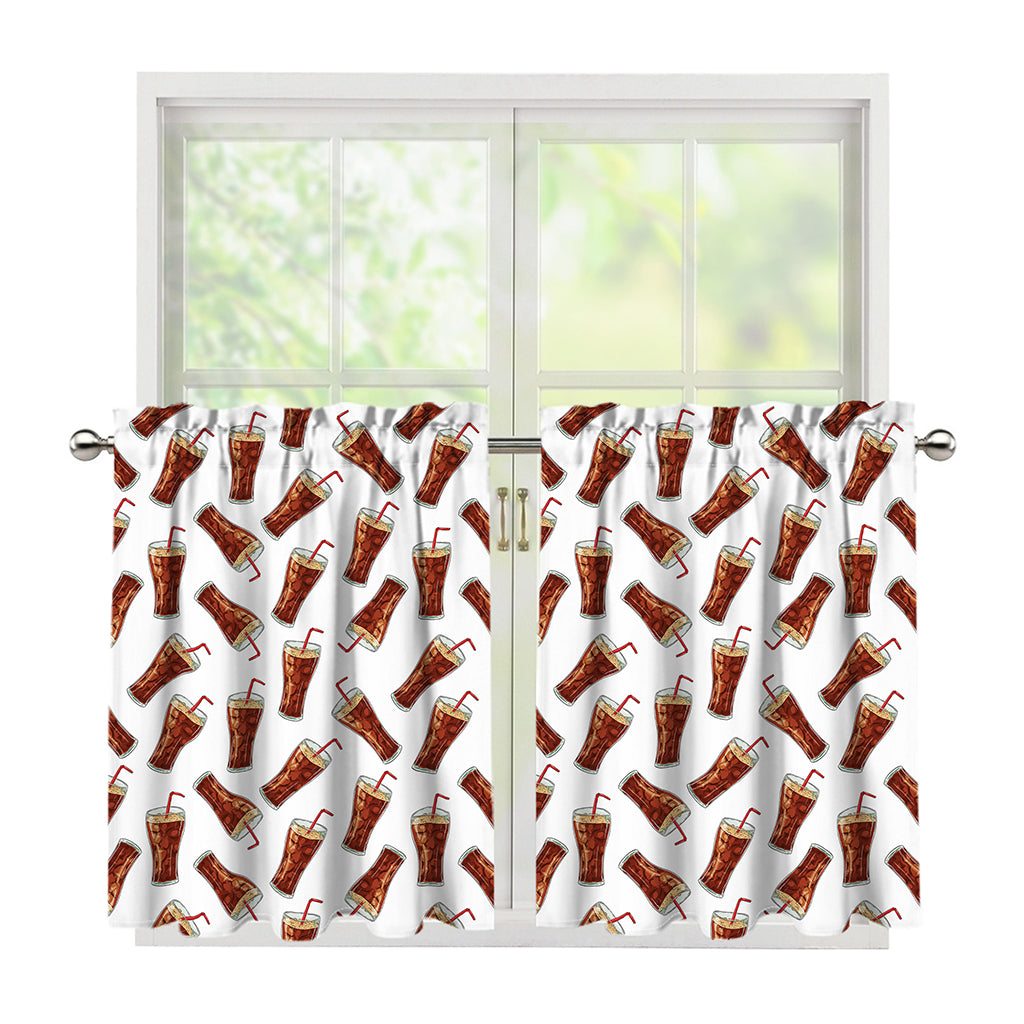 Cola Pattern Print Tier Curtains