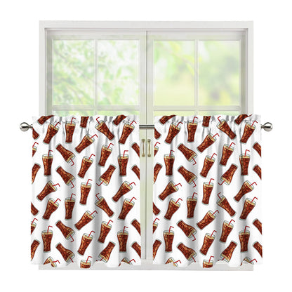 Cola Pattern Print Tier Curtains