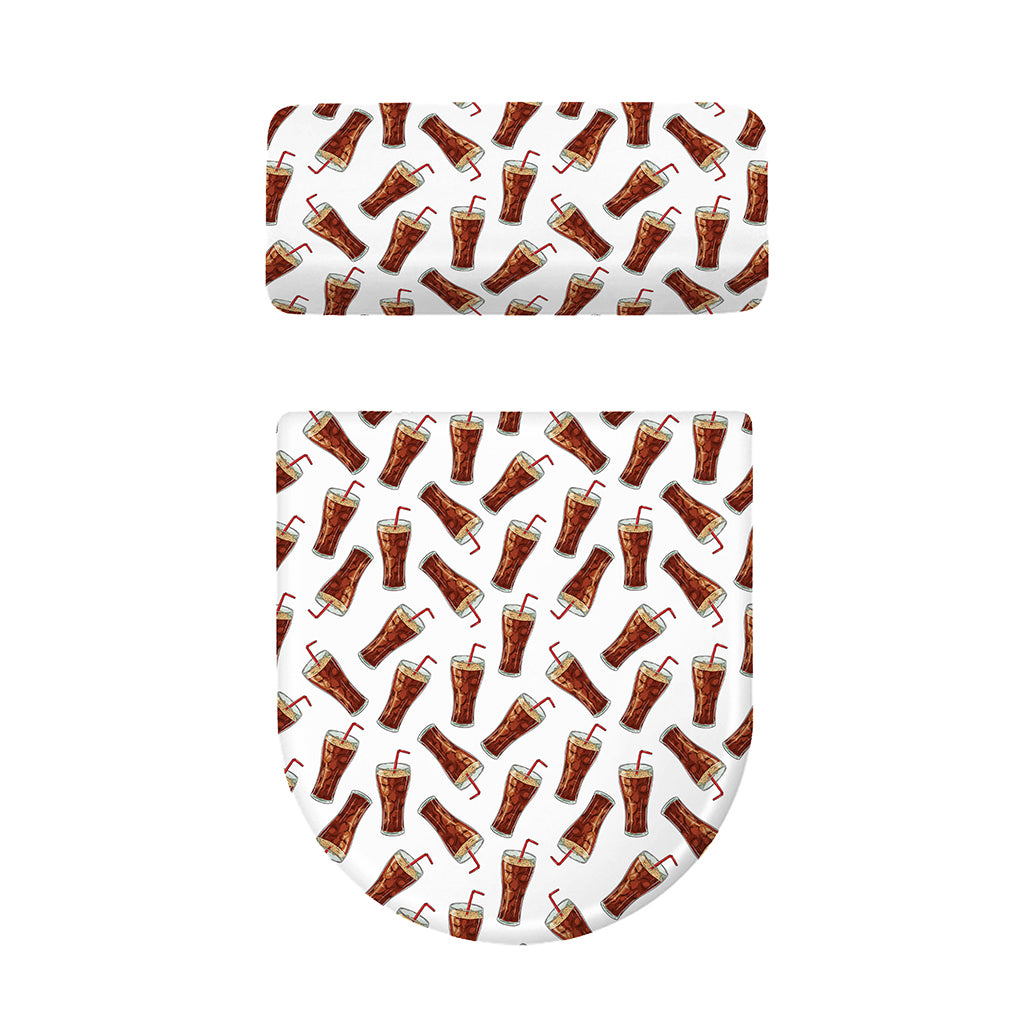 Cola Pattern Print Toilet Lid And Tank Cover Set