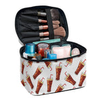 Cola Pattern Print Travel Makeup Bag