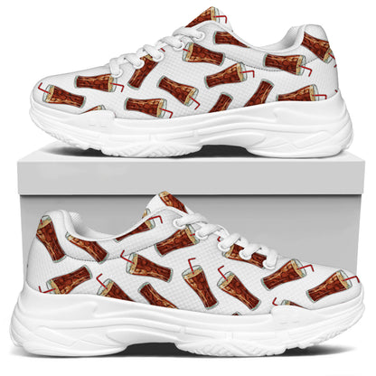 Cola Pattern Print White Chunky Shoes