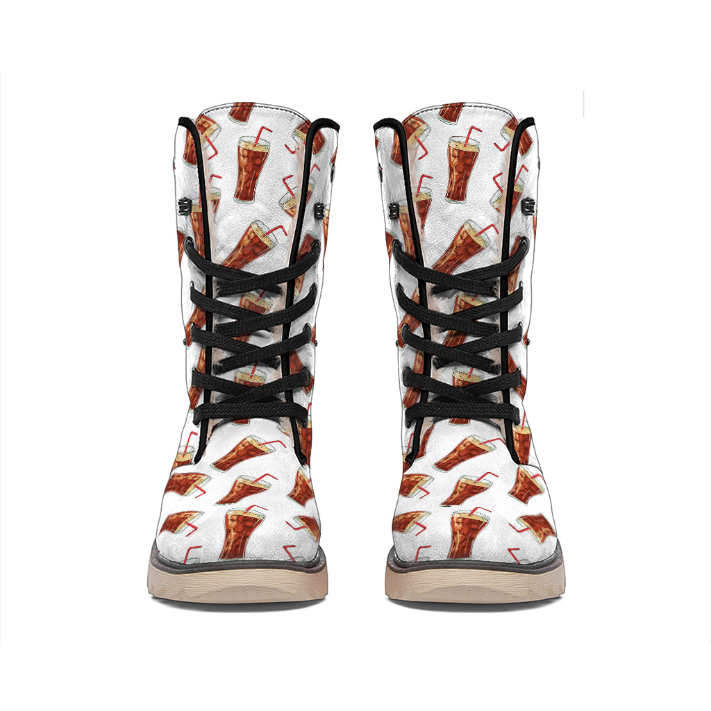 Cola Pattern Print Winter Boots