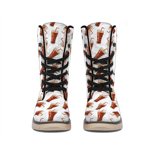 Cola Pattern Print Winter Boots