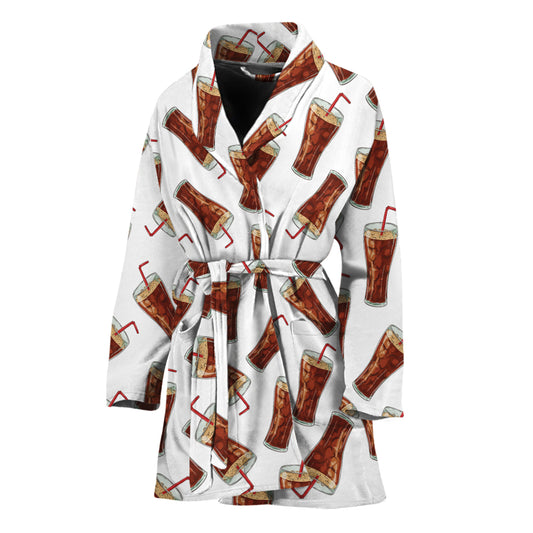 Cola Pattern Print Women's Bathrobe