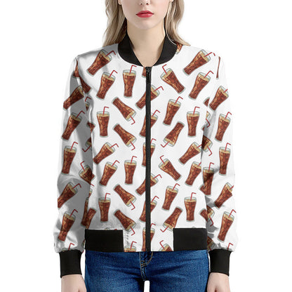 Cola Pattern Print Women's Bomber Jacket