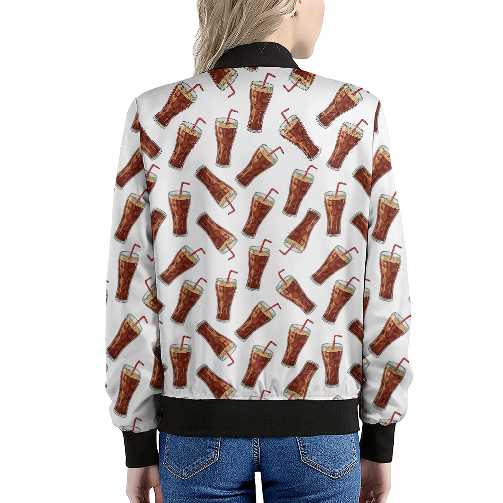 Cola Pattern Print Women's Bomber Jacket