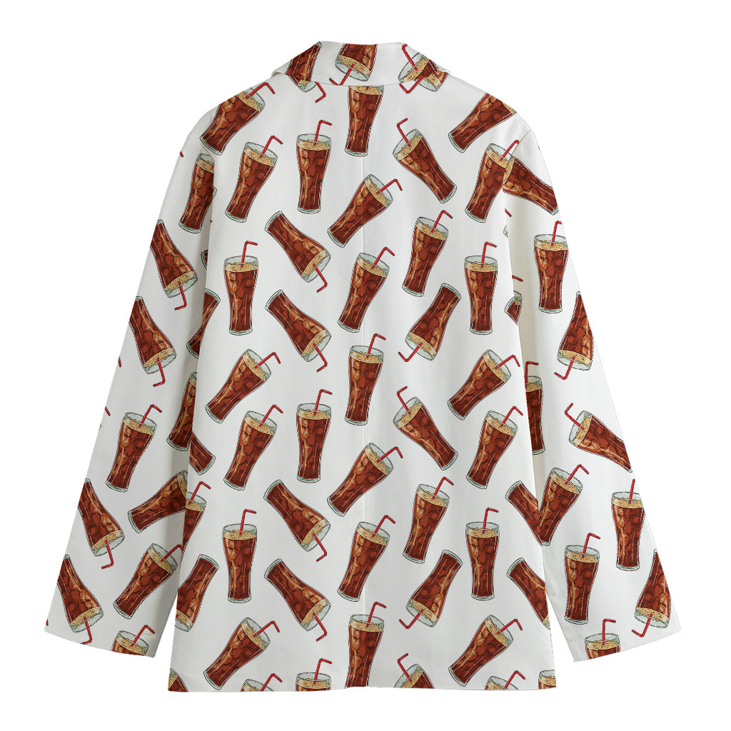 Cola Pattern Print Women's Cotton Blazer