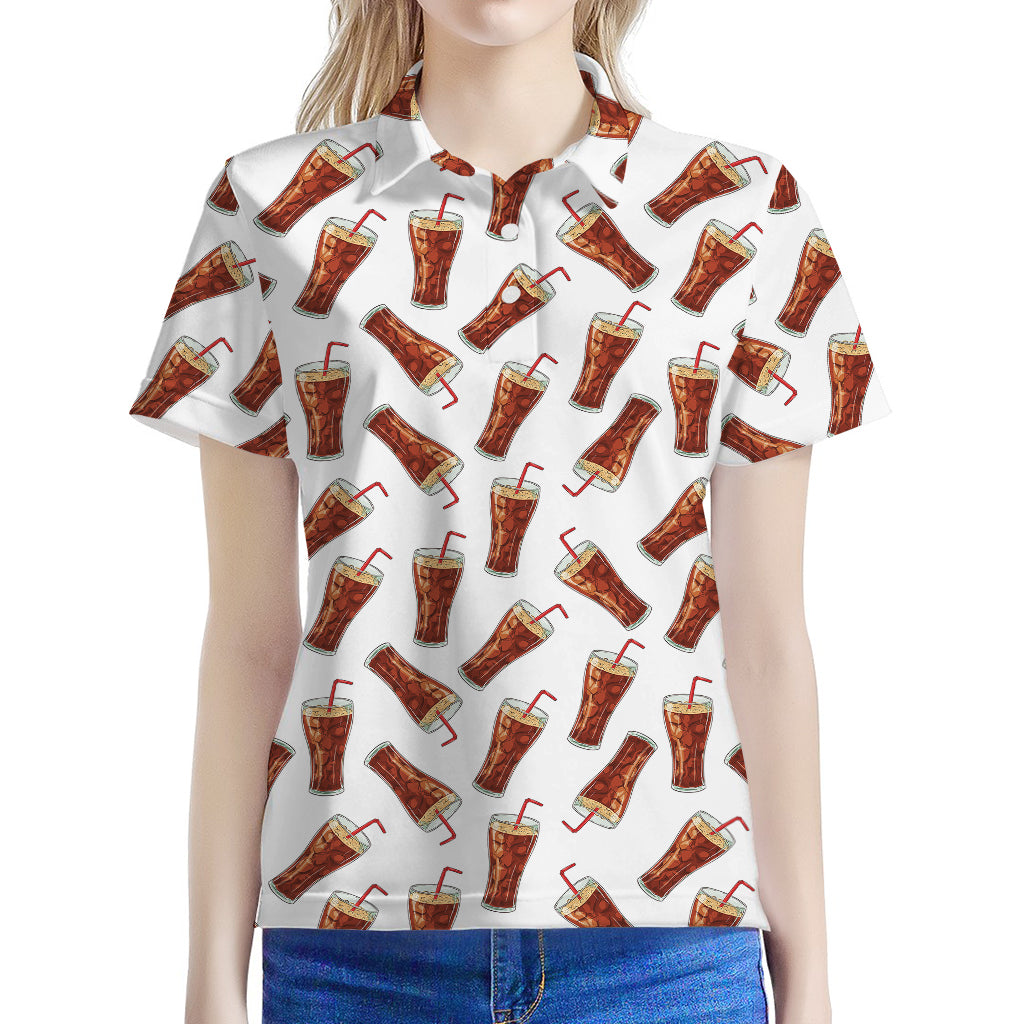 Cola Pattern Print Women's Polo Shirt