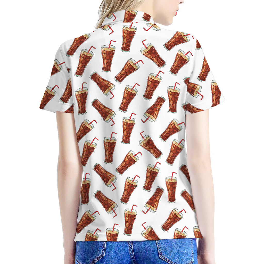 Cola Pattern Print Women's Polo Shirt