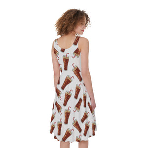 Cola Pattern Print Women's Sleeveless Dress