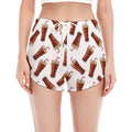 Cola Pattern Print Women's Split Running Shorts