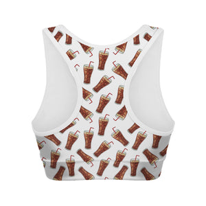 Cola Pattern Print Women's Sports Bra