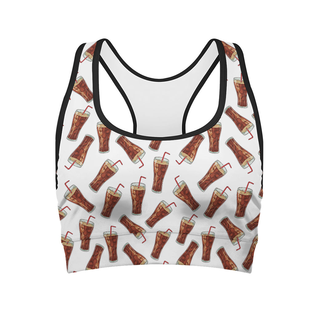 Cola Pattern Print Women's Sports Bra