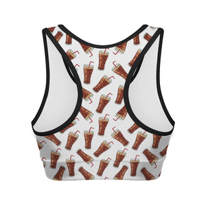 Cola Pattern Print Women's Sports Bra