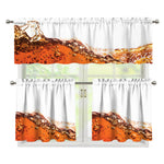 Cola Print 3 Piece Kitchen Curtains