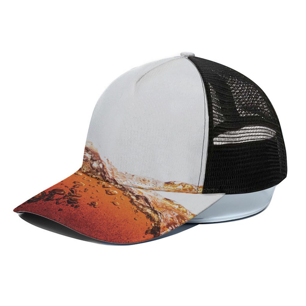 Cola Print Black Mesh Trucker Cap