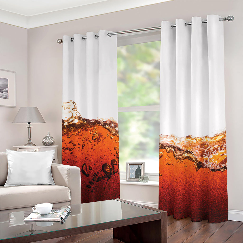 Cola Print Blackout Grommet Curtains