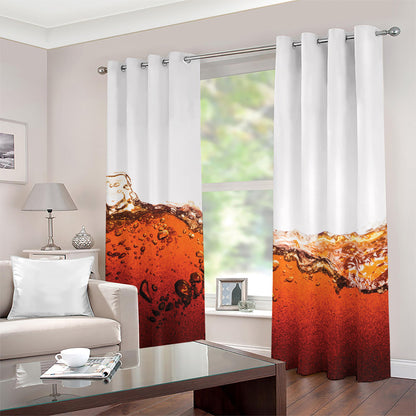Cola Print Blackout Grommet Curtains