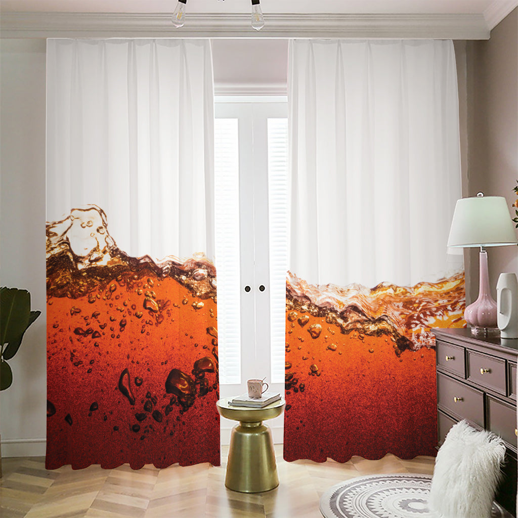 Cola Print Blackout Pencil Pleat Curtains