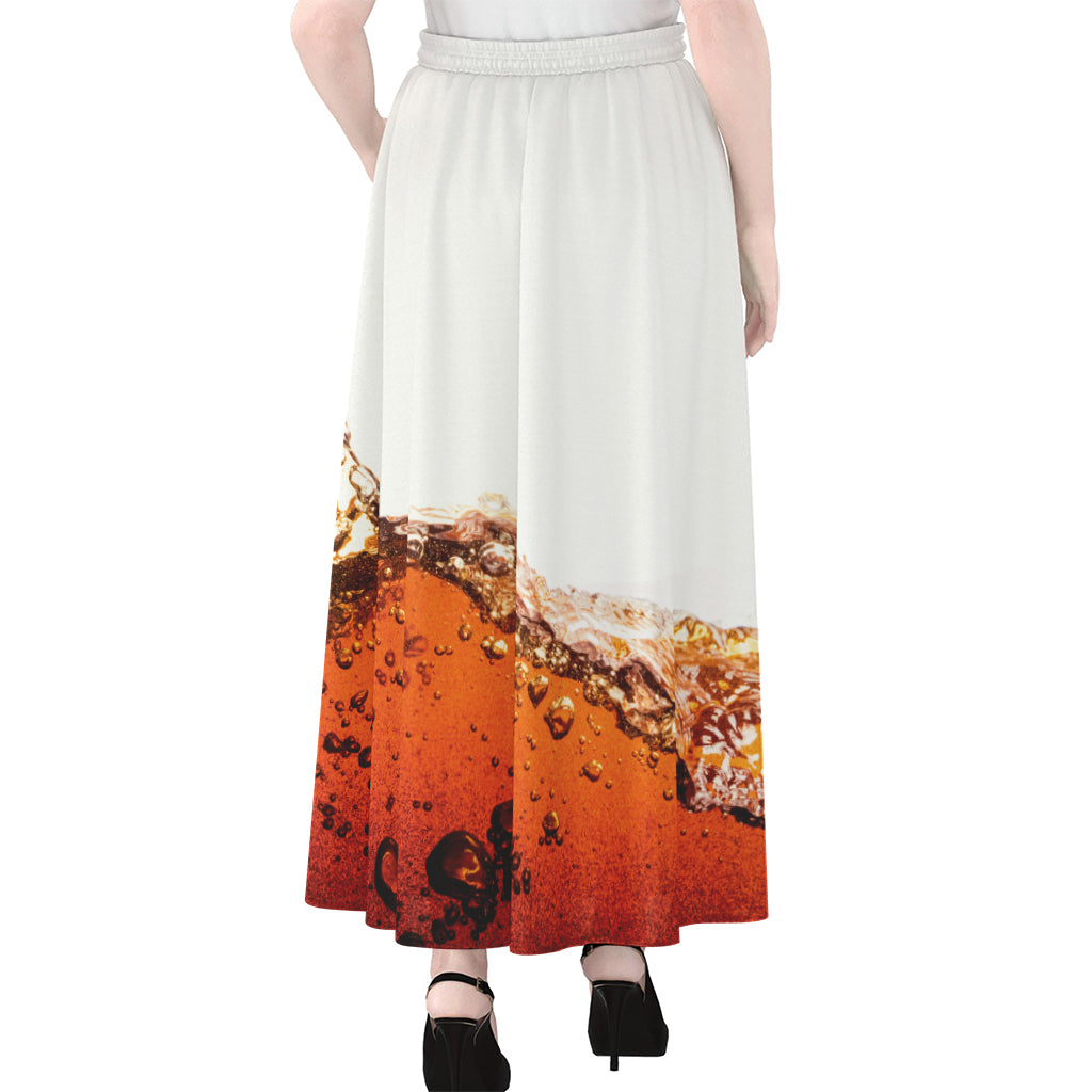 Cola Print Chiffon Maxi Skirt