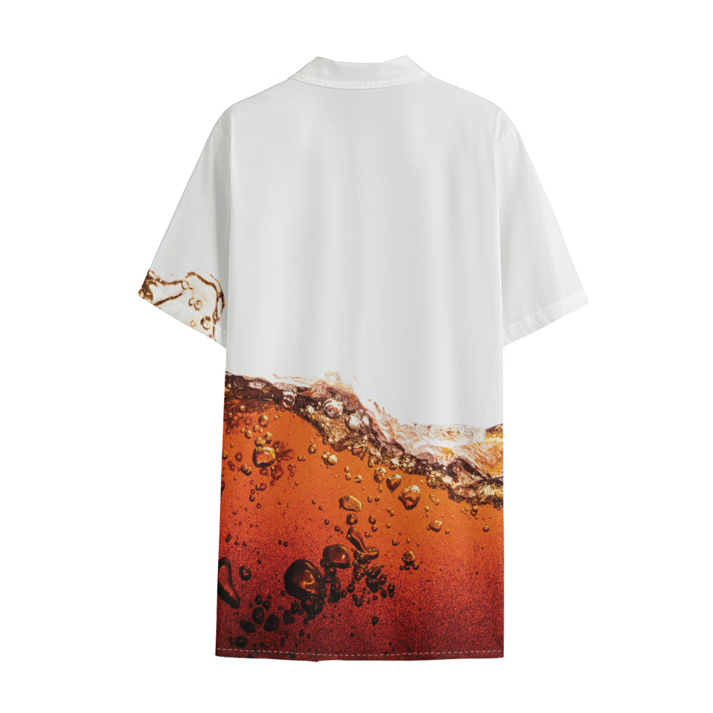 Cola Print Cotton Hawaiian Shirt