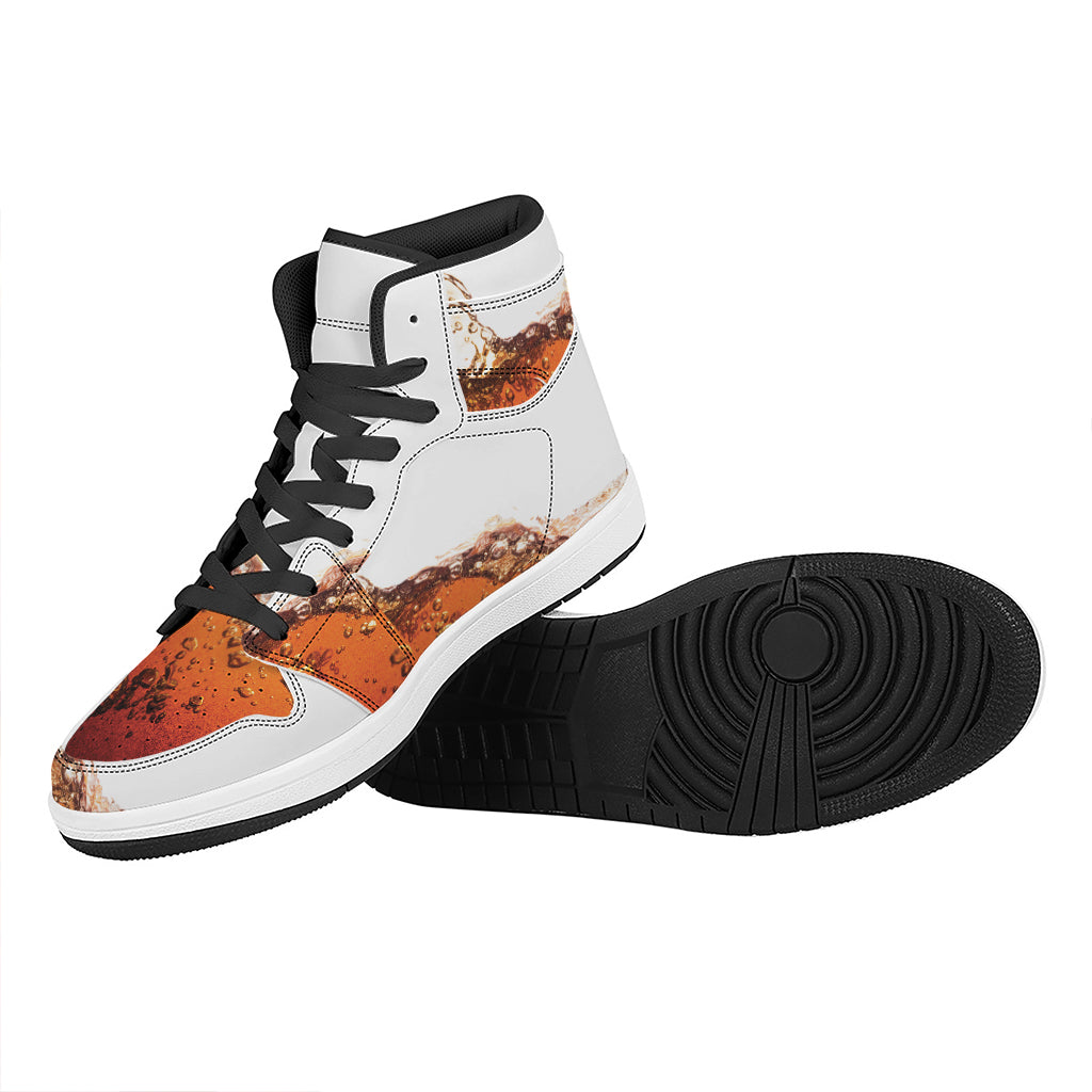 Cola Print High Top Leather Sneakers