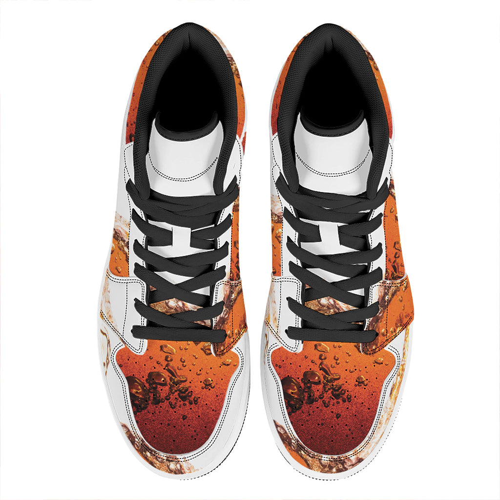 Cola Print High Top Leather Sneakers