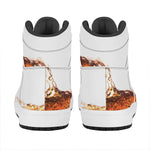 Cola Print High Top Leather Sneakers