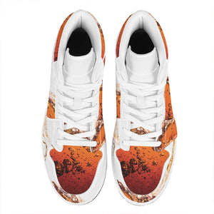 Cola Print High Top Leather Sneakers