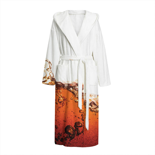 Cola Print Hooded Bathrobe