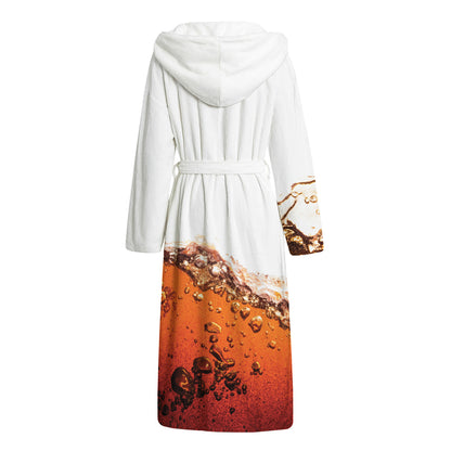 Cola Print Hooded Bathrobe