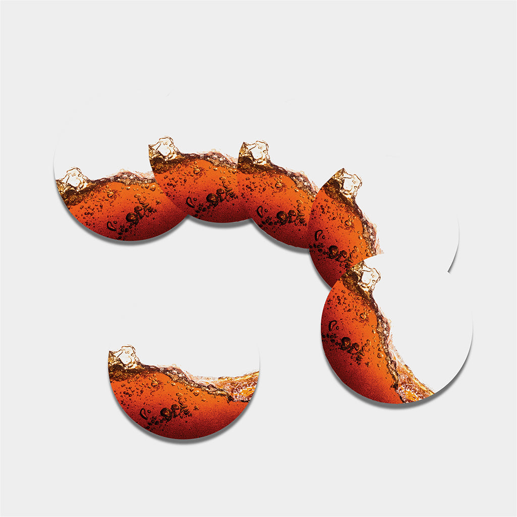Cola Print Leather Coaster Set
