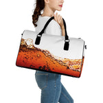 Cola Print Leather Duffle Bag