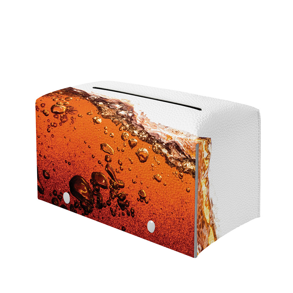 Cola Print Leather Tissue Box Cover