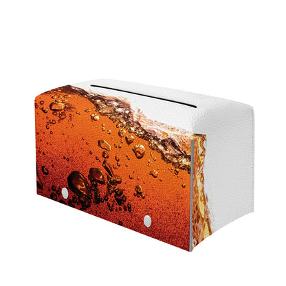 Cola Print Leather Tissue Box Cover