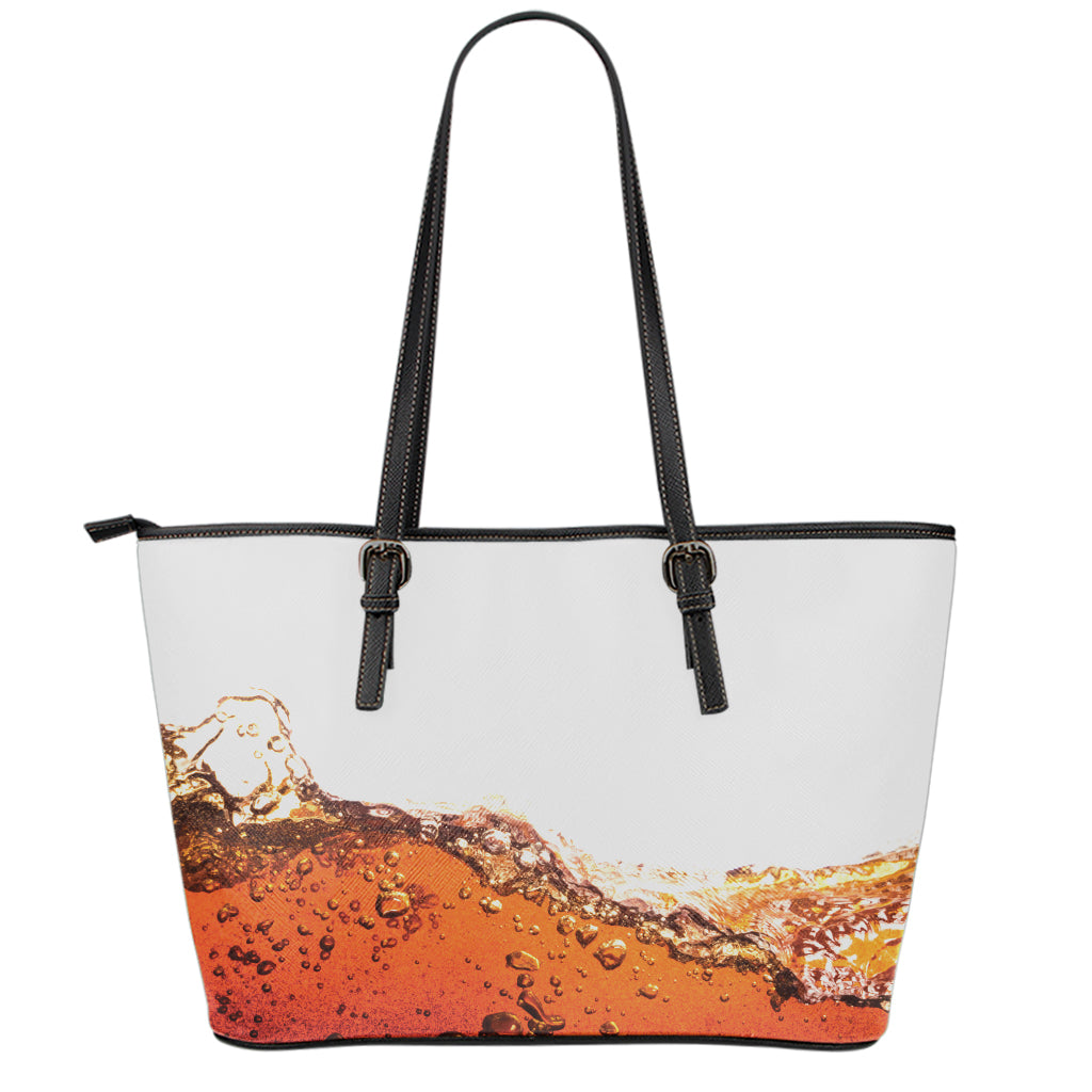 Cola Print Leather Tote Bag