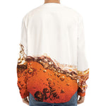 Cola Print Long Sleeve Baseball Jersey