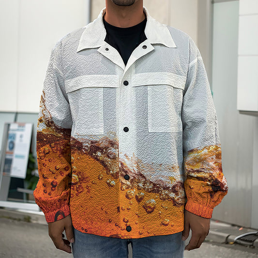 Cola Print Men's Shirt Jacket