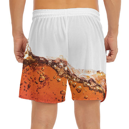 Cola Print Men's Split Running Shorts